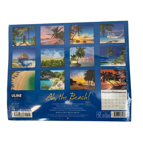 U-Line Beach Paper Wall Calendar 2024 6674 New Willow Creek - Picture 2 of 9